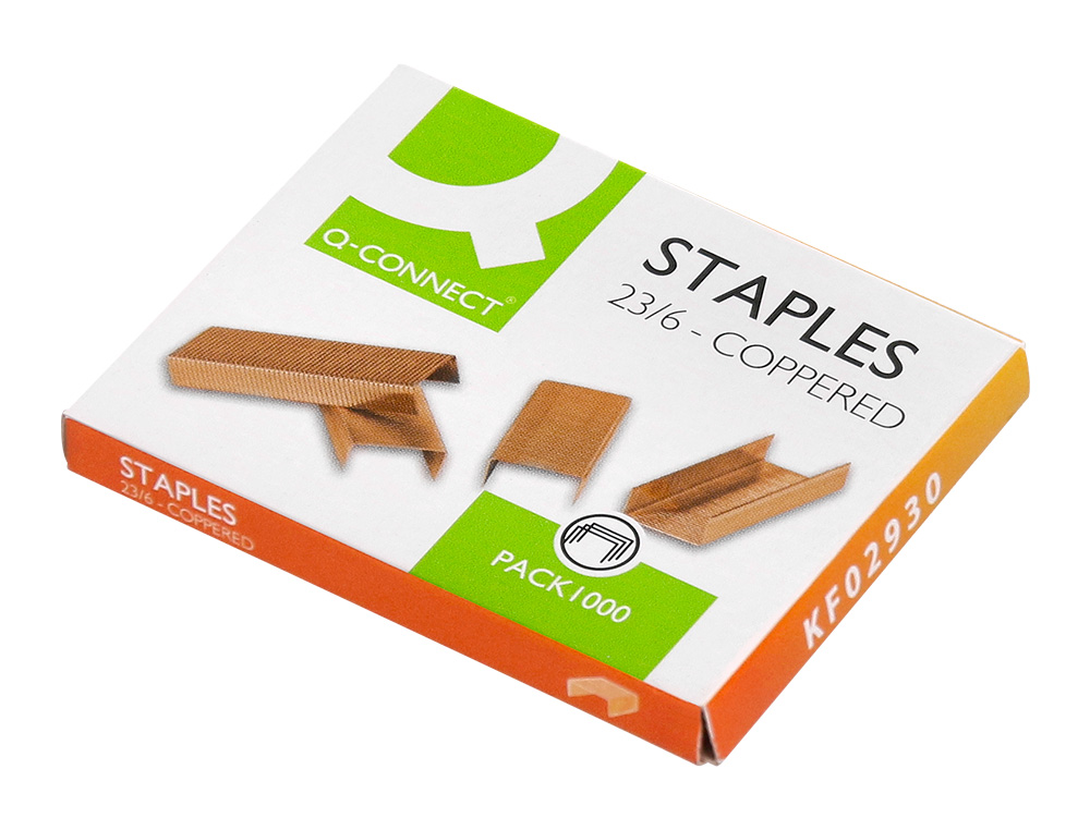 GRAPAS Q-CONNECT Nº 23/6 COBREADAS CAJA DE 1000 UNIDADES