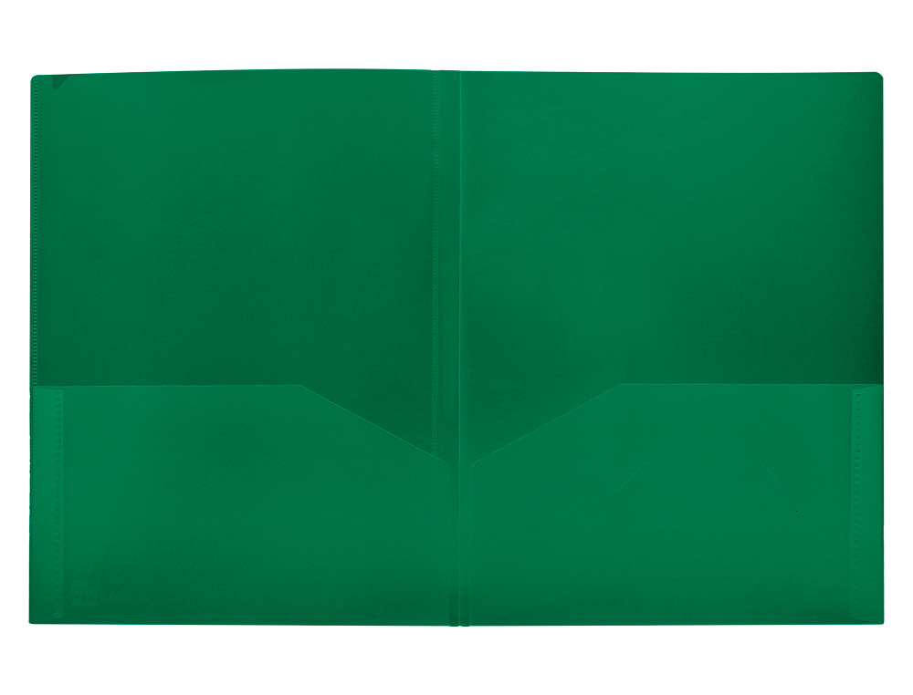 CARPETA LIDERPAPEL DOSSIER DOS BOLSAS CANGURO 45683 POLIPROPILENO DIN A4 VERDE