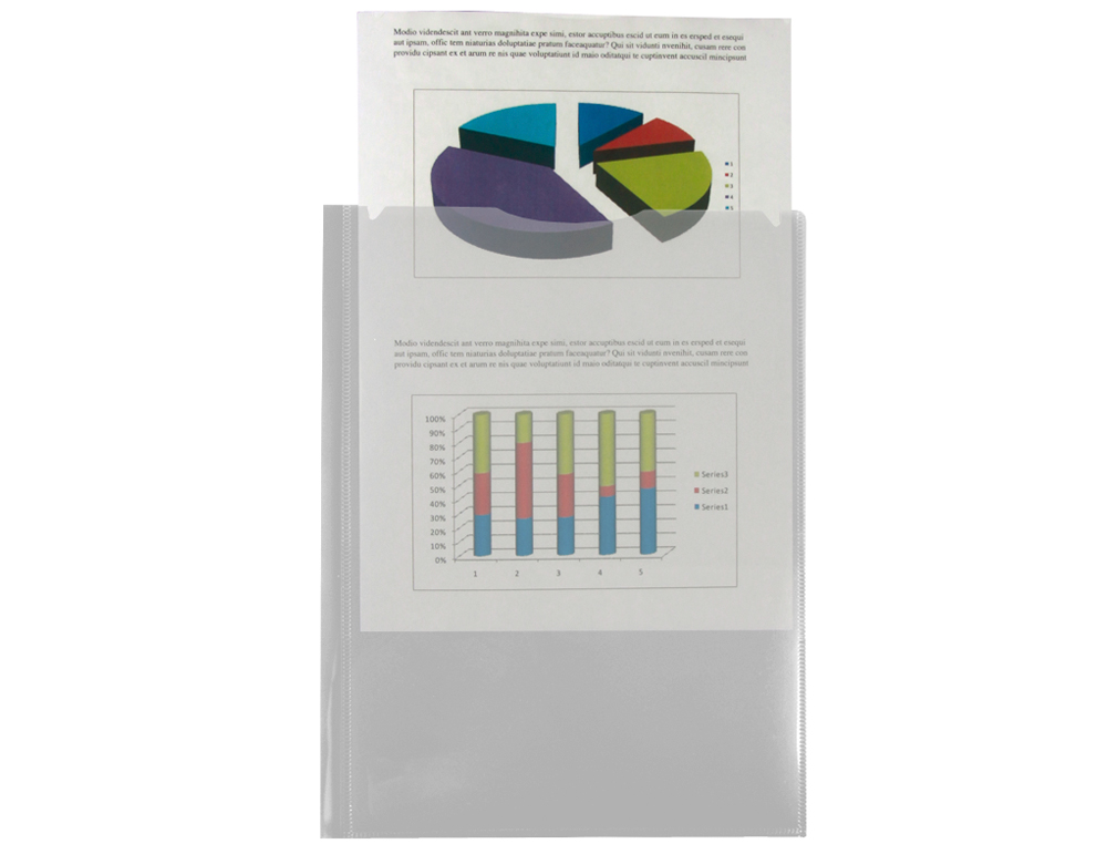 CARPETA LIDERPAPEL DOSSIER DOS BOLSAS CANGURO 45684 POLIPROPILENO DIN A4 TRANSPARENTE