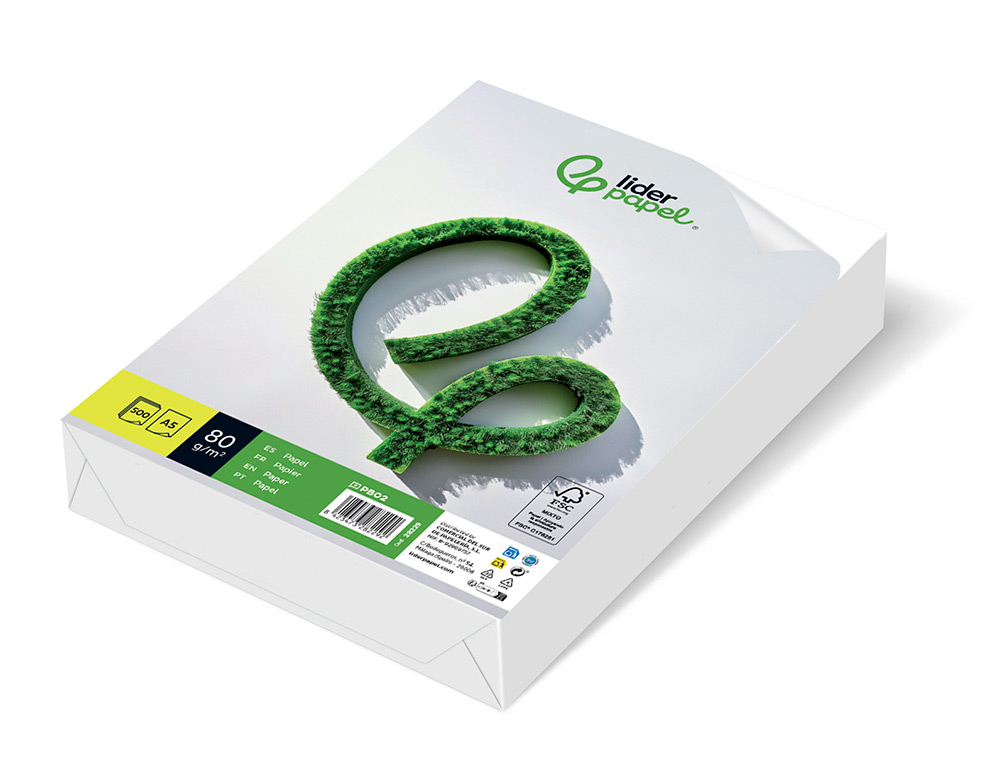 PAPEL LIDERPAPEL A5 80G/M2 LISO PAQUETE DE 500 HOJAS