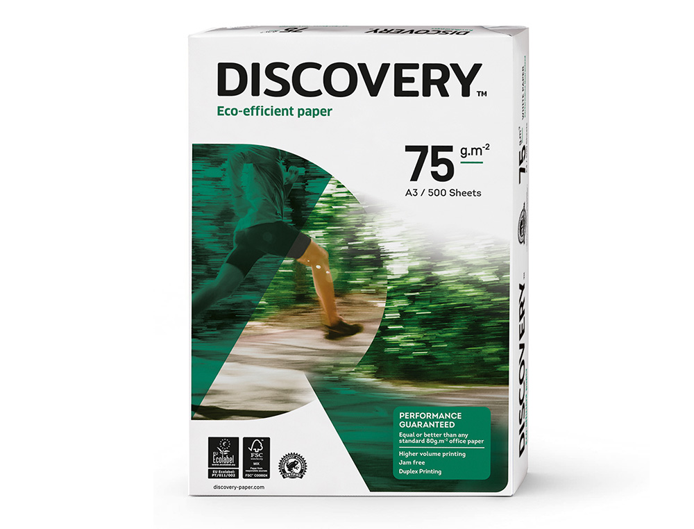 PAPEL FOTOCOPIADORA DISCOVERY DIN A3 75 GRAMOS PAPEL MULTIUSO INK-JET Y LASERPAQUETE DE 500 HOJAS