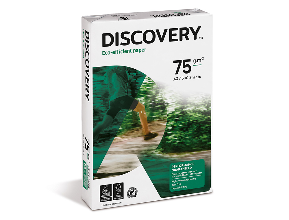 PAPEL FOTOCOPIADORA DISCOVERY DIN A3 75 GRAMOS PAPEL MULTIUSO INK-JET Y LASERPAQUETE DE 500 HOJAS