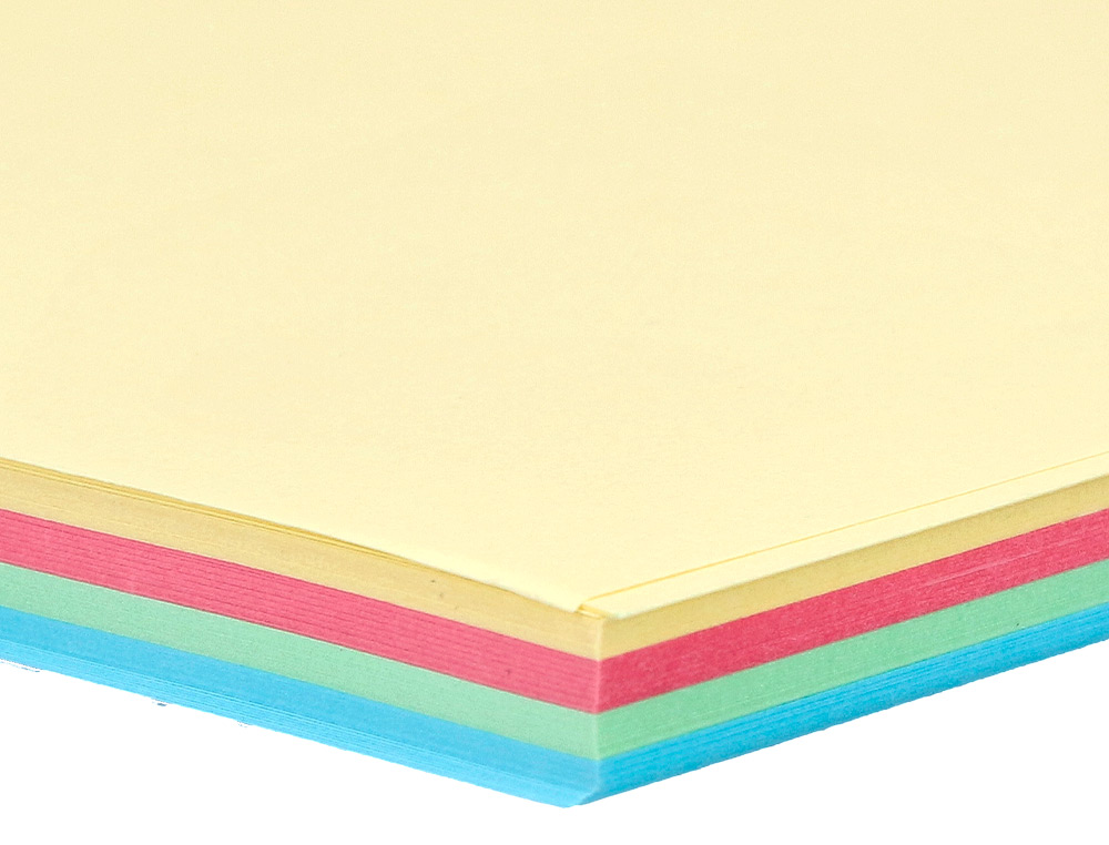 PAPEL COLOR LIDERPAPEL A4 80GR 4 COLORES SURTIDOS PAQUETE DE 100 HOJAS