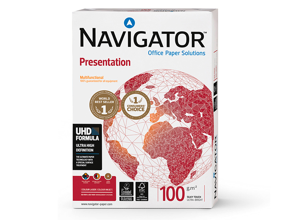 PAPEL FOTOCOPIADORA NAVIGATOR DIN A4 100 GRAMOS PAPEL MULTIUSO INK-JET Y LASER PAQUETE DE 500 HOJAS