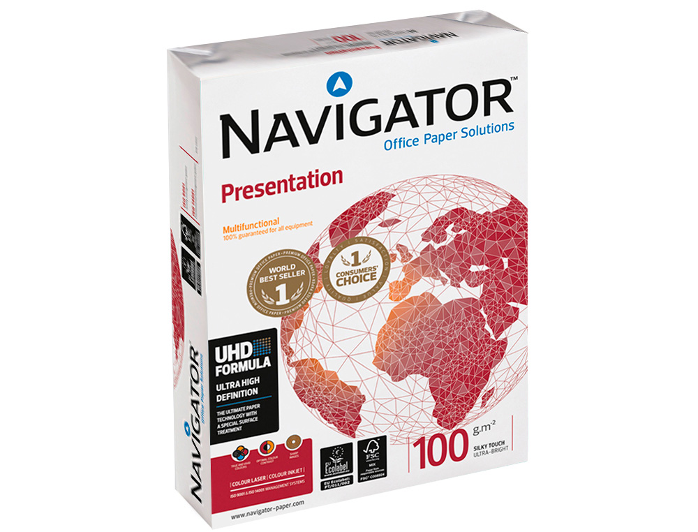 PAPEL FOTOCOPIADORA NAVIGATOR DIN A4 100 GRAMOS PAPEL MULTIUSO INK-JET Y LASER PAQUETE DE 500 HOJAS