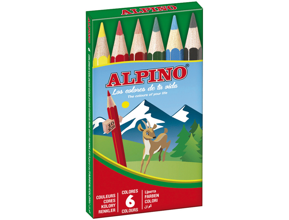 LAPICES DE COLORES ALPINO 651 CAJA DE 6 COLORES CORTOS