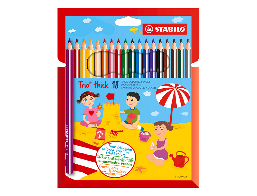 LAPICES DE COLORES STABILO TRIO CAJA DE 18 COLORES