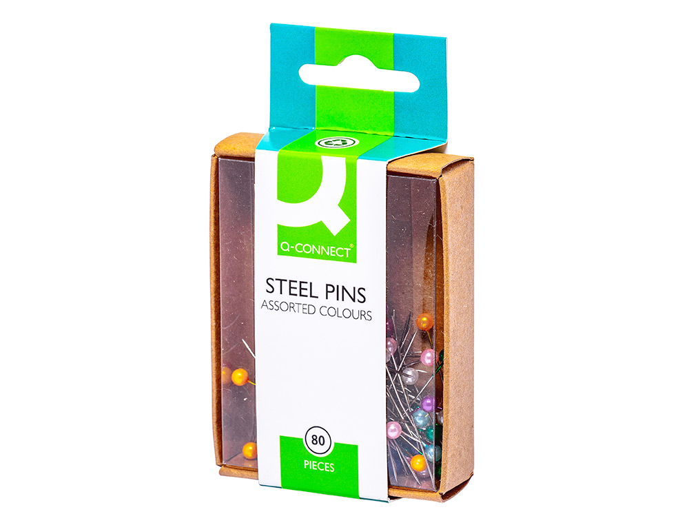 AGUJA SEÑALIZADORA Q-CONNECT CAJA DE 80 UNIDADES COLORES SURTIDOS