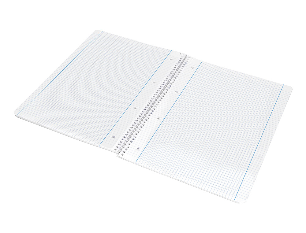 CUADERNO ESPIRAL LIDERPAPEL A4 MICRO SERIE AZUL TAPA BLANDA 80H 75 GR CUADRO 5MM CON MARGEN 4 TALADROS AZUL