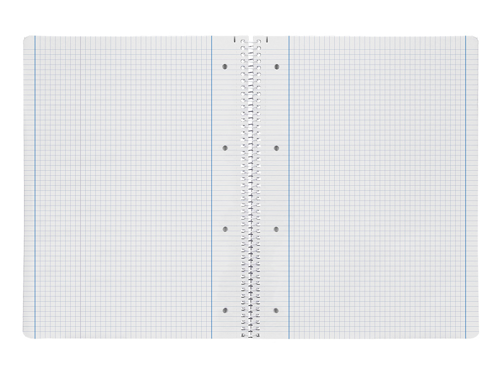 CUADERNO ESPIRAL LIDERPAPEL A4 MICRO SERIE AZUL TAPA BLANDA 80H 75 GR CUADRO 5MM CON MARGEN 4 TALADROS AZUL