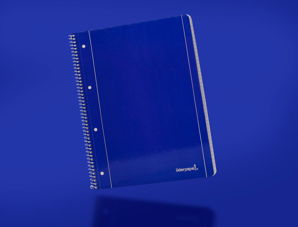 CUADERNO ESPIRAL LIDERPAPEL A4 MICRO SERIE AZUL TAPA BLANDA 80H 75 GR LISO CON MARGEN 4 TALADROS AZUL