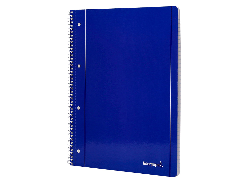 CUADERNO ESPIRAL LIDERPAPEL A4 MICRO SERIE AZUL TAPA BLANDA 80H 75 GR LISO CON MARGEN 4 TALADROS AZUL