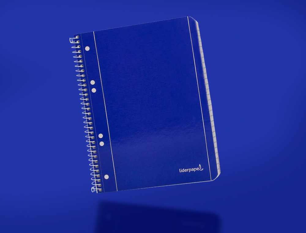 CUADERNO ESPIRAL LIDERPAPEL A5 MICRO SERIE AZUL TAPA BLANDA 80H 75 GR LISO 6TALADROS AZUL