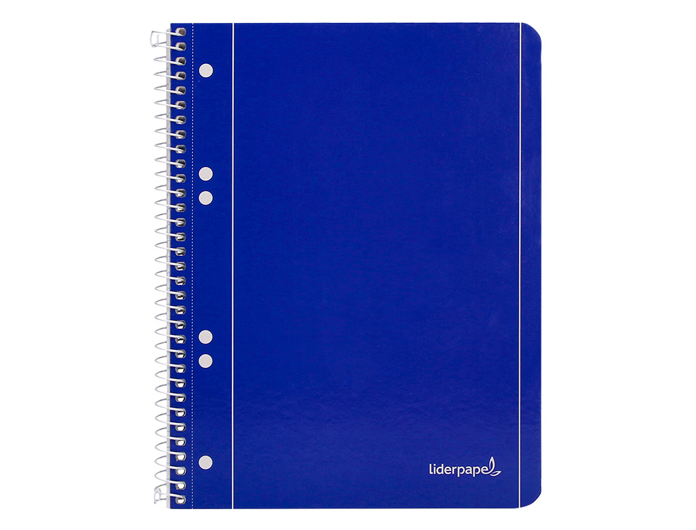 CUADERNO ESPIRAL LIDERPAPEL A5 MICRO SERIE AZUL TAPA BLANDA 80H 75 GR LISO 6TALADROS AZUL