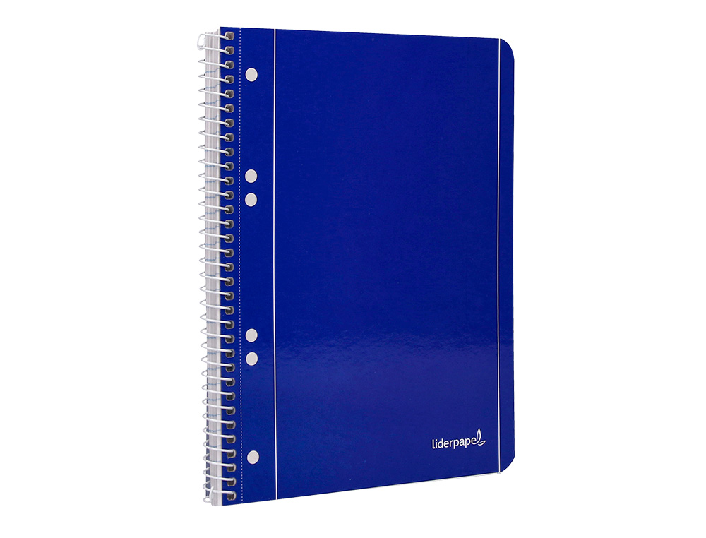 CUADERNO ESPIRAL LIDERPAPEL A5 MICRO SERIE AZUL TAPA BLANDA 80H 75 GR LISO 6TALADROS AZUL
