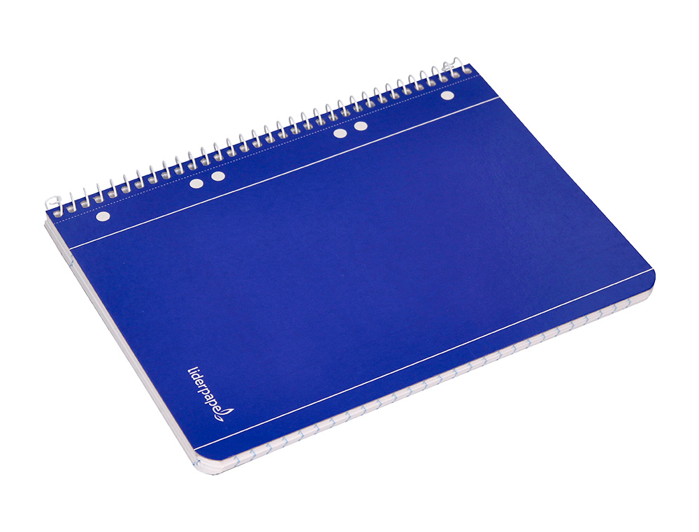 CUADERNO ESPIRAL LIDERPAPEL A5 MICRO SERIE AZUL TAPA BLANDA 80H 75 GR LISO 6TALADROS AZUL