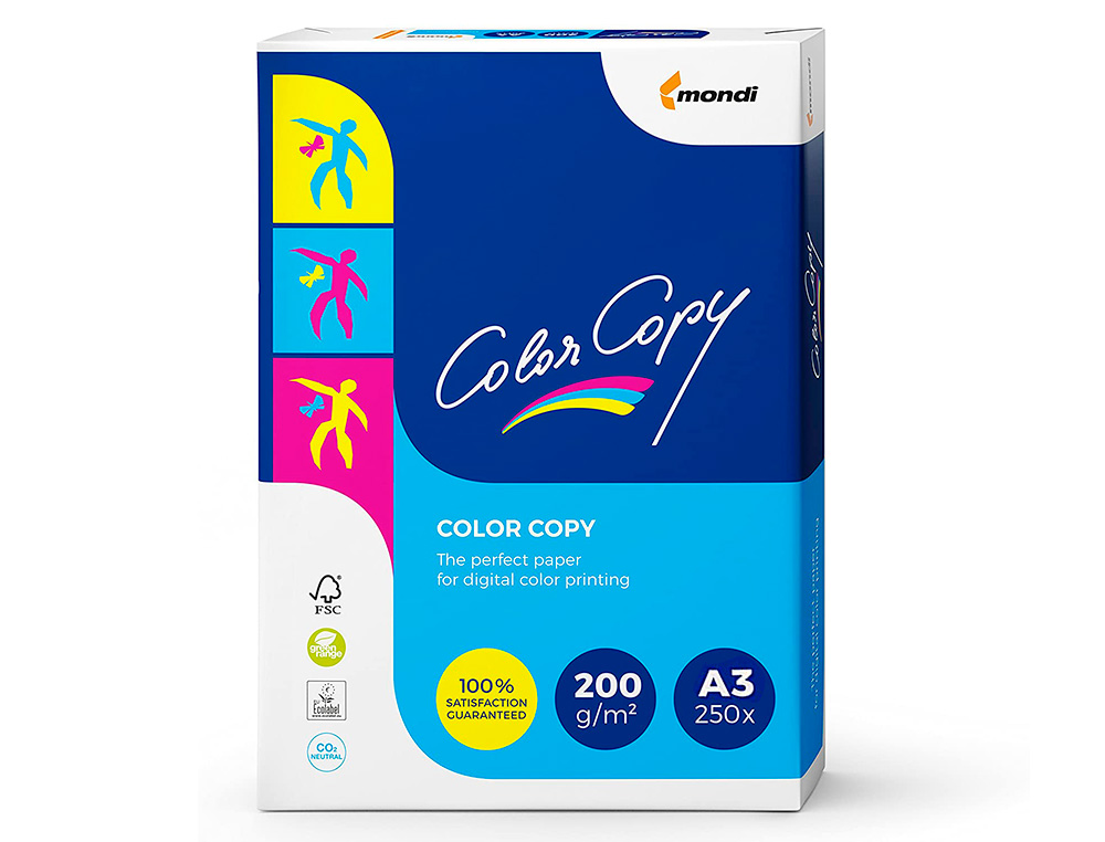 PAPEL FOTOCOPIADORA COLOR COPY DIN A3 200 GRAMOS PAQUETE DE 250 HOJAS