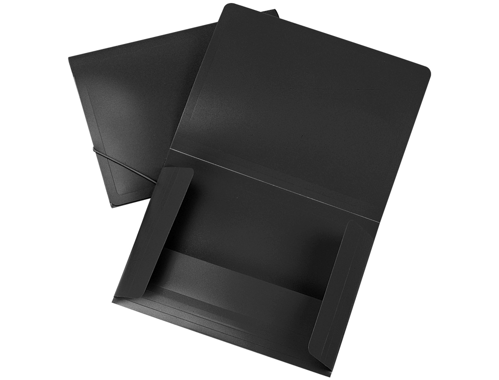 CARPETA LIDERPAPEL GOMAS SOLAPAS 34945 POLIPROPILENO DIN A5 NEGRA OPACO
