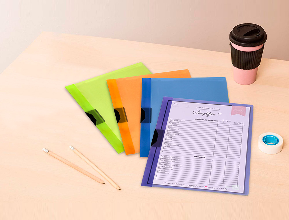 CARPETA LIDERPAPEL DOSSIER PINZA LATERAL 45302 POLIPROPILENO DIN A4 AZUL 30 HOJAS PINZA DESLIZANTE