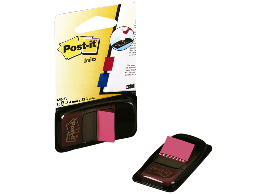 BANDERITAS SEPARADORAS 680-21 ROSA BRILLO DISPENSADOR DE 50
