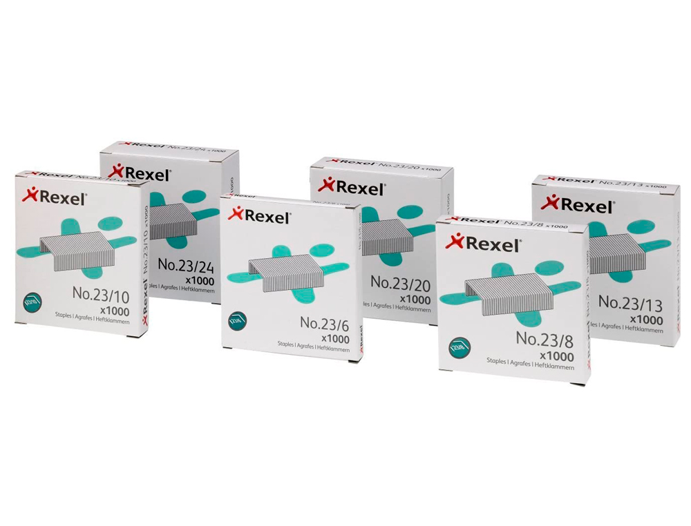 GRAPAS REXEL 23/8 ACERO CAJA DE 1000 UNIDADES