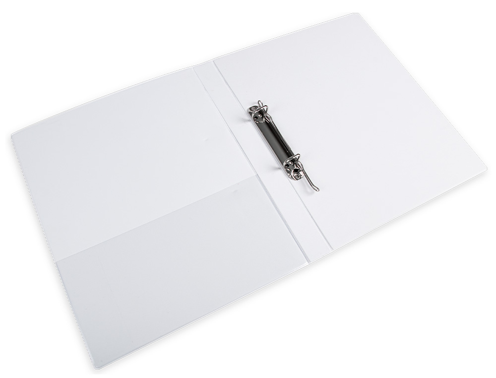 CARPETA CANGURO 2 ANILLAS MIXTAS 16MM LIDERPAPEL A4 PLASTICO COLOR BLANCO