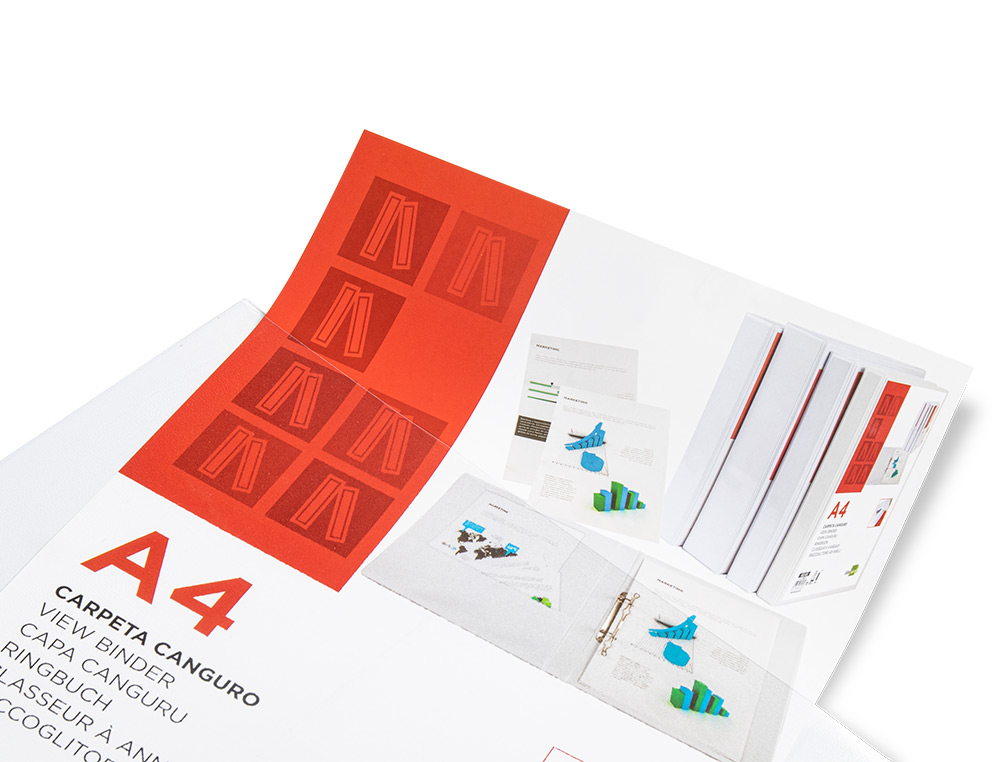 CARPETA CANGURO 4 ANILLAS MIXTAS 25MM LIDERPAPEL A4 PLASTICO COLOR BLANCO