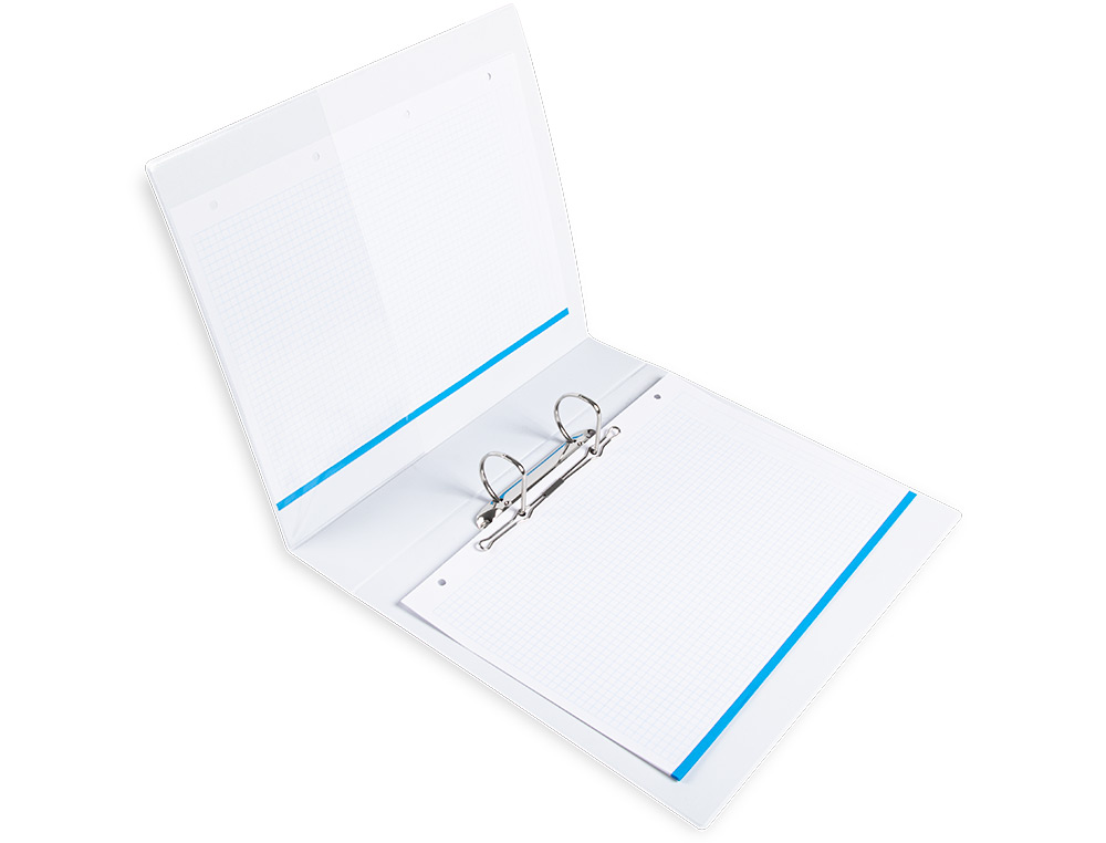 CARPETA CANGURO 2 ANILLAS MIXTAS 40MM LIDERPAPEL A4 PLASTICO COLOR BLANCO