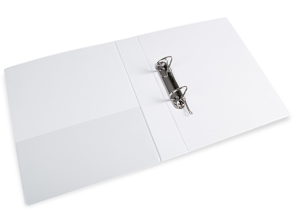 CARPETA CANGURO 2 ANILLAS MIXTAS 40MM LIDERPAPEL A4 PLASTICO COLOR BLANCO