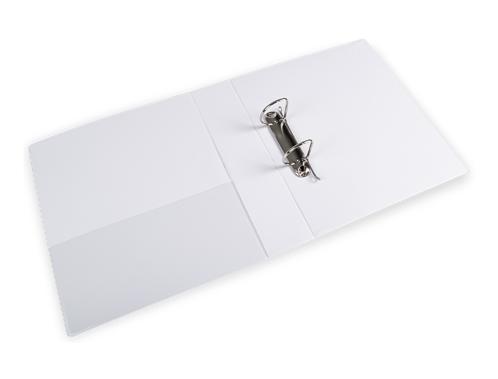 CARPETA CANGURO 2 ANILLAS MIXTAS 55MM LIDERPAPEL A4 PLASTICO COLOR BLANCO