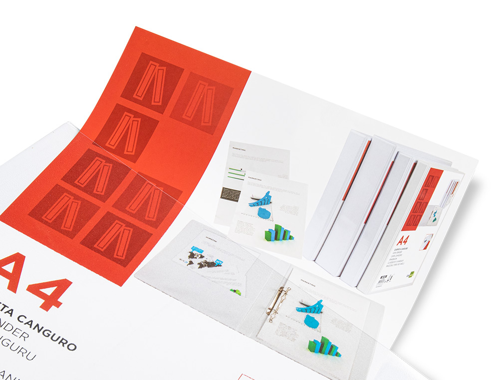 CARPETA CANGURO 4 ANILLAS MIXTAS 55MM LIDERPAPEL A4 PLASTICO COLOR BLANCO