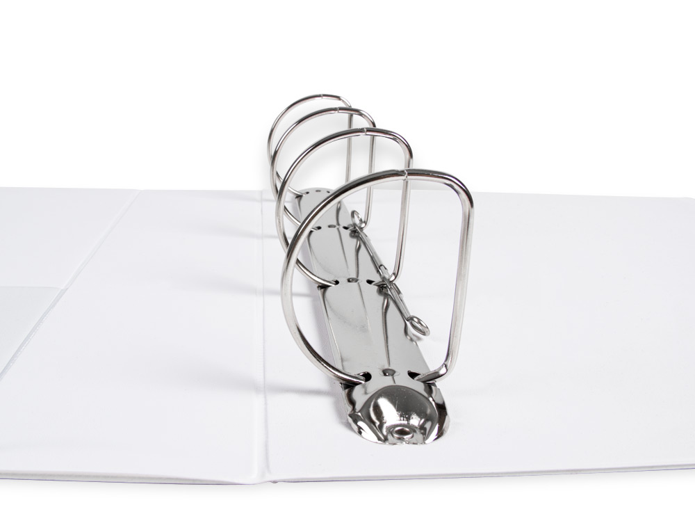 CARPETA CANGURO 4 ANILLAS MIXTAS 55MM LIDERPAPEL A4 PLASTICO COLOR BLANCO