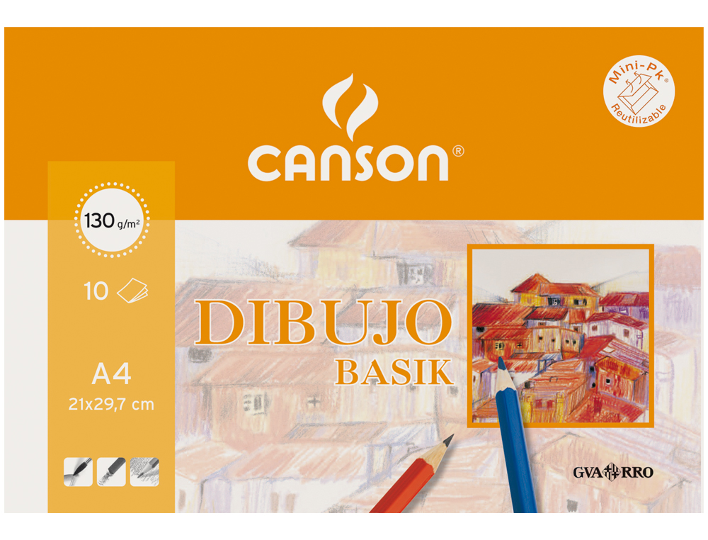 PAPEL DIBUJO BASIK DIN A3+ 32,5X 46 CM CON RECUADRO MINIPACK DE 10 HOJAS