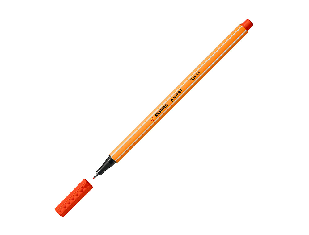 ROTULADOR STABILO PUNTA DE FIB RA POINT 88 ROJO PUNTA FINA 0,4MM