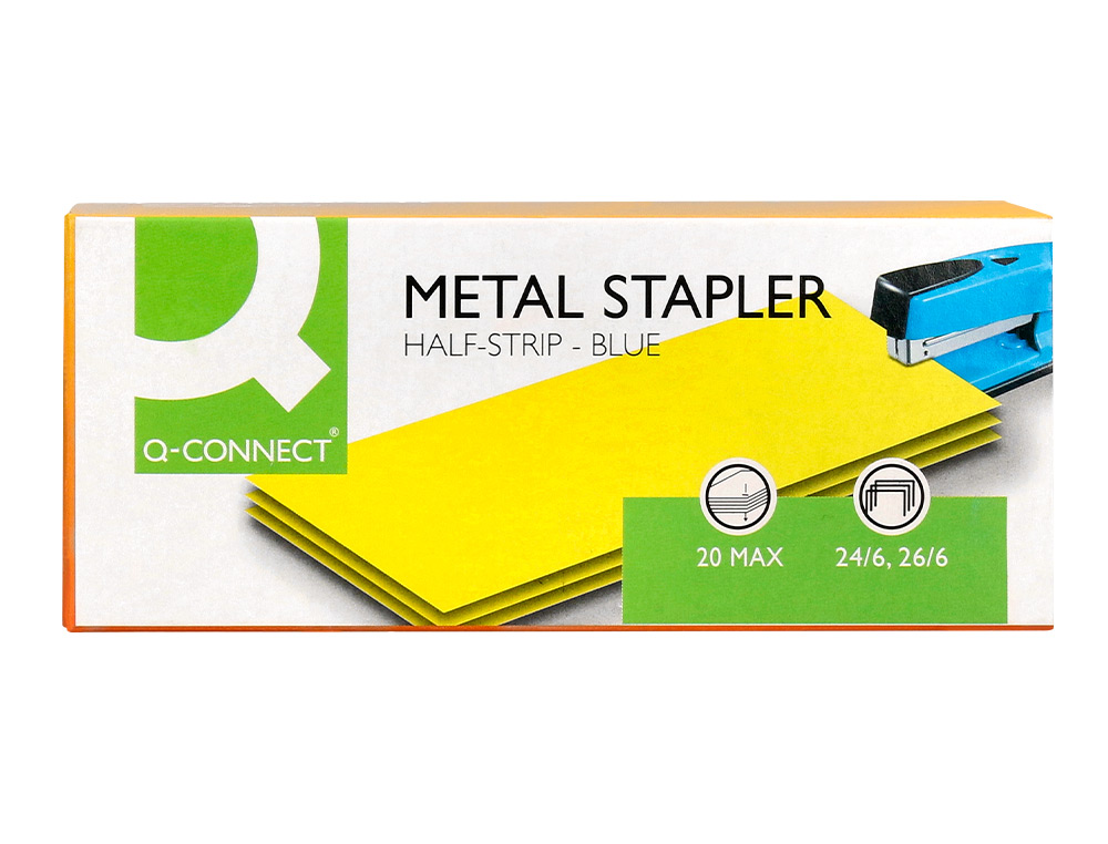 GRAPADORA Q-CONNECT KF02149 METALICA AZUL CAPACIDAD 20 HOJAS