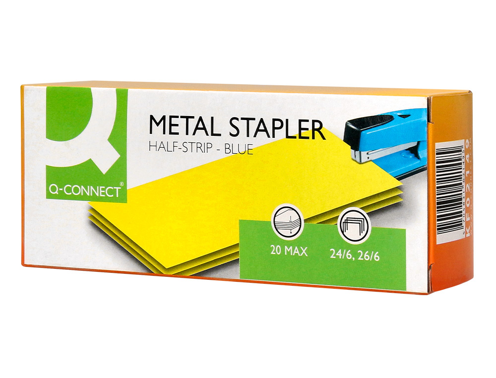 GRAPADORA Q-CONNECT KF02149 METALICA AZUL CAPACIDAD 20 HOJAS
