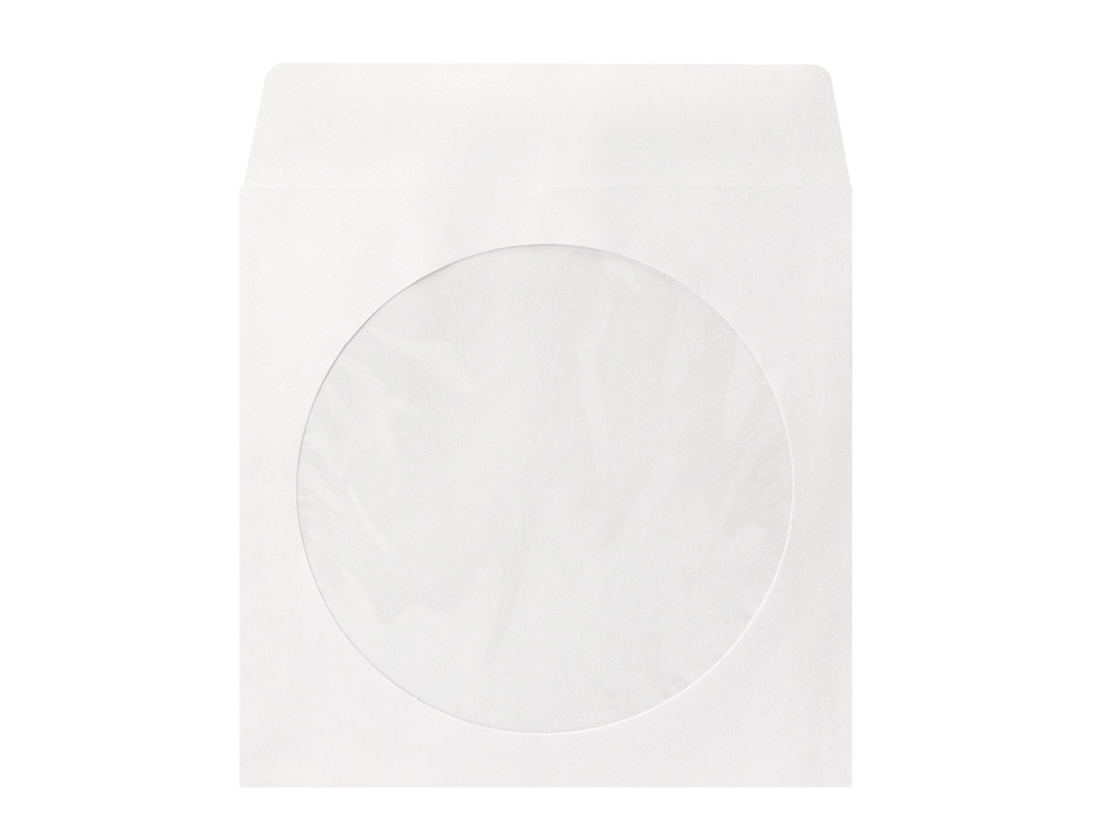 SOBRE PARA CD Q-CONNECT CON VENTANA TRANSPARENTE Y SOLAPA -PACK DE 50 UNIDADES