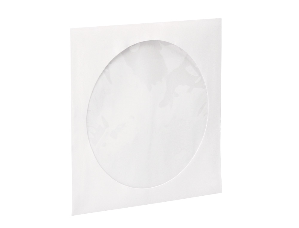 SOBRE PARA CD Q-CONNECT CON VENTANA TRANSPARENTE Y SOLAPA -PACK DE 50 UNIDADES