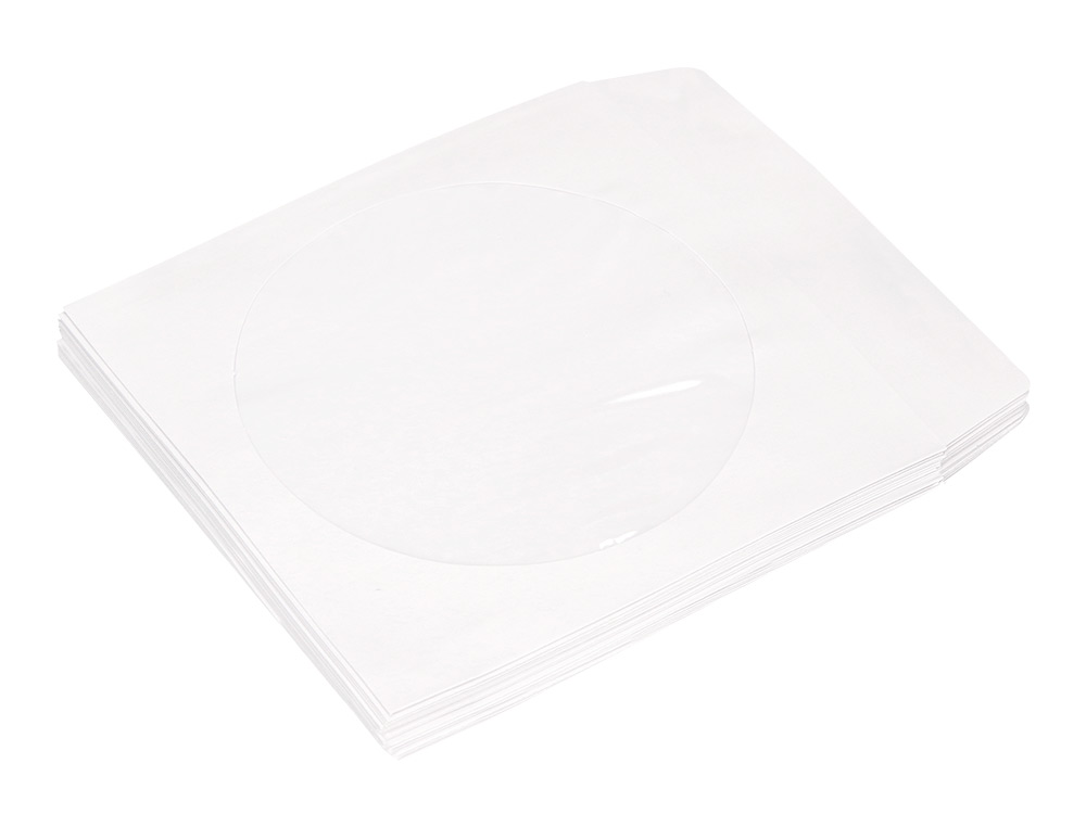 SOBRE PARA CD Q-CONNECT CON VENTANA TRANSPARENTE Y SOLAPA -PACK DE 50 UNIDADES