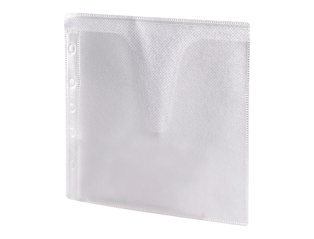 SOBRE PARA 2 CD Q-CONNECT POLIPROPILENO CON SOLAPA MULTITALADRO Y FORRO PROTECTOR-PACK DE 40 UNIDADES