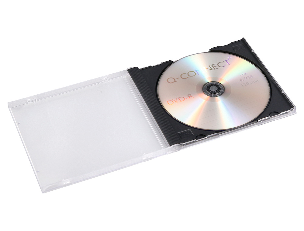 CAJA DE CD Q-CONNECT -CON INTERIOR NEGRO -PACK DE 10 UNIDADES