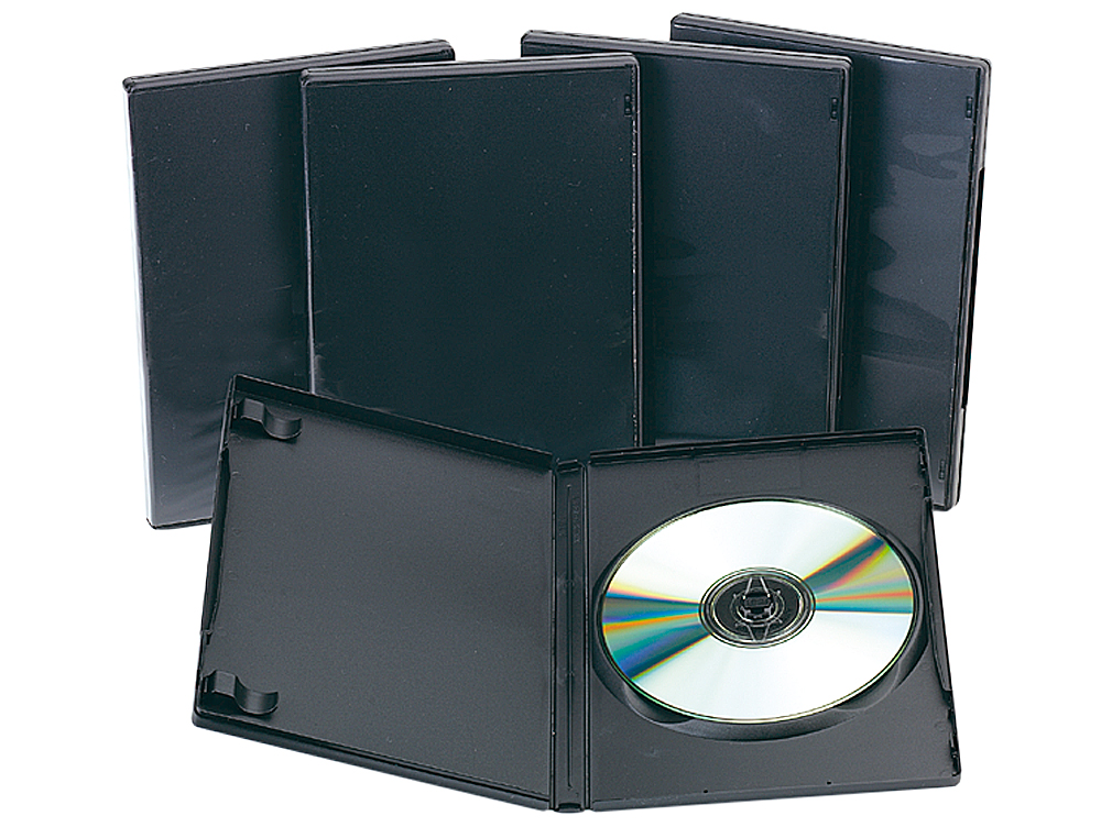CAJA DVD Q-CONNECT -CON INTERIOR NEGRO -PACK DE 5 UNIDADES