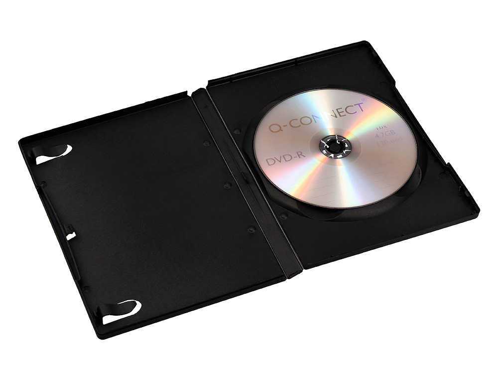 CAJA DVD Q-CONNECT -CON INTERIOR NEGRO -PACK DE 5 UNIDADES