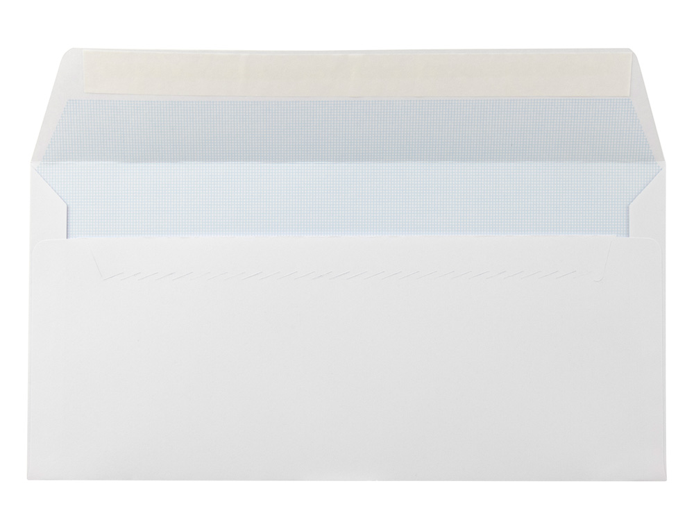 SOBRE LIDERPAPEL N.2 BLANCO DIN AMERICANO 110X220MM TIRA DE SILICONA OPEN SYSTEM CAJA DE 500 UNIDADES
