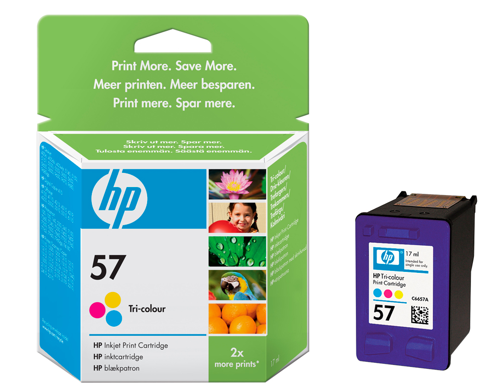 INK-JET HP DJ450 5150 5550 560 0 5650 5152 7150 5800 5850 9650 9670 9680 9680SP PHOTOSMARRT100 N.57 TRICOLOR 17ML.
