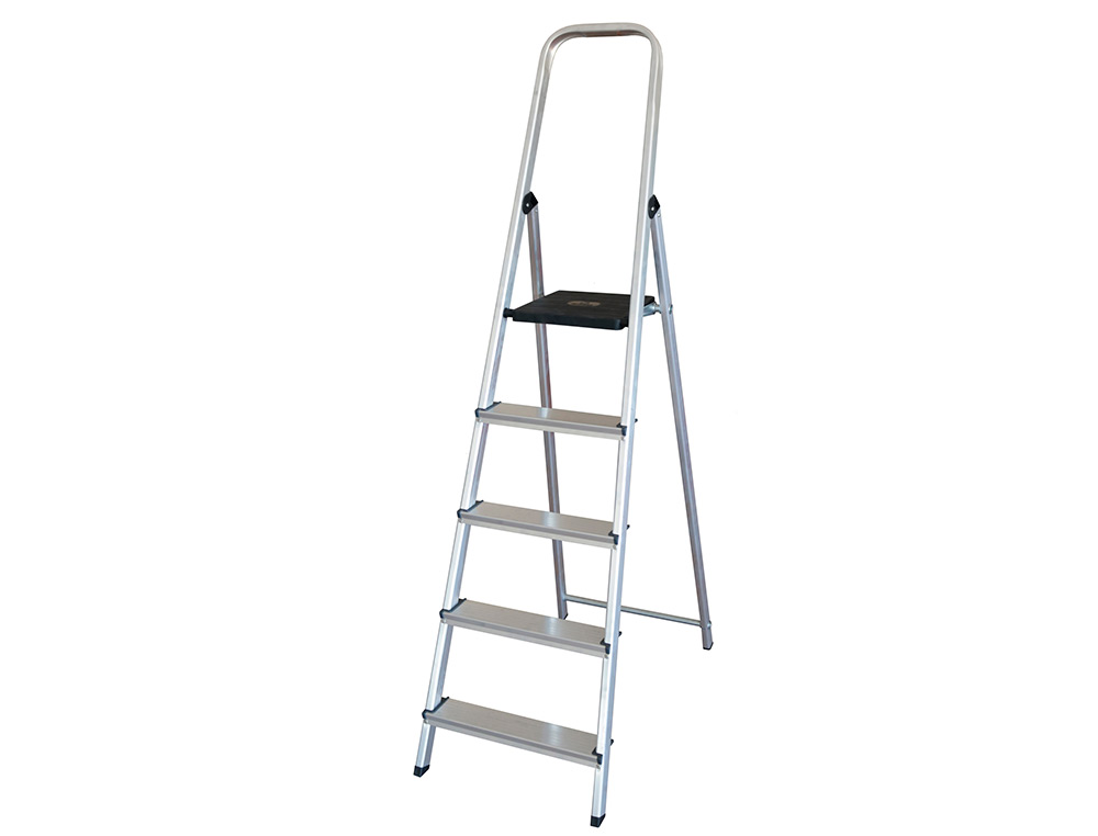 ESCALERA Q-CONNECT DE ALUMINIO 5 PELDAÑOS 1062X483X1675 MM PESO MAXIMO 150 KG EN-131