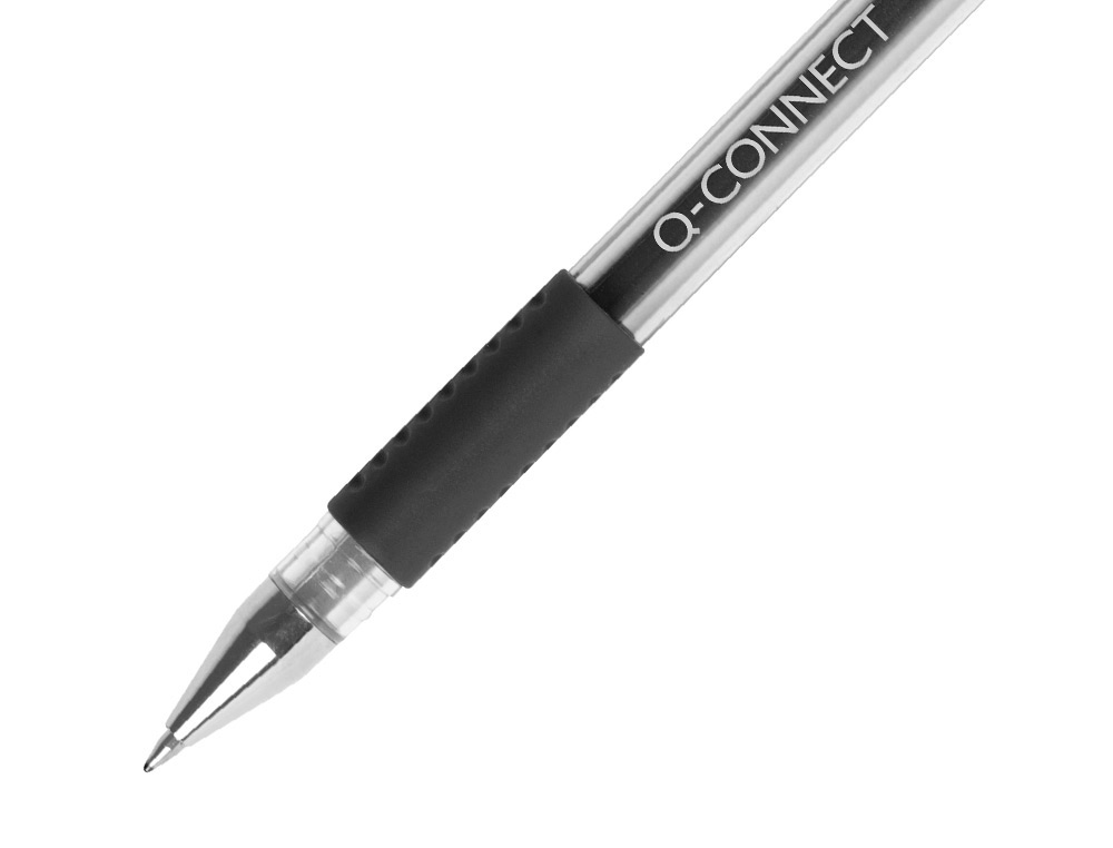 BOLIGRAFO Q-CONNECT TINTA GEL NEGRO 0,7 MM SUJECION DE CAUCHO