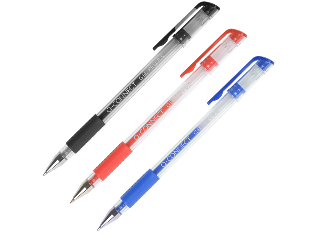 BOLIGRAFO Q-CONNECT TINTA GEL NEGRO 0,7 MM SUJECION DE CAUCHO