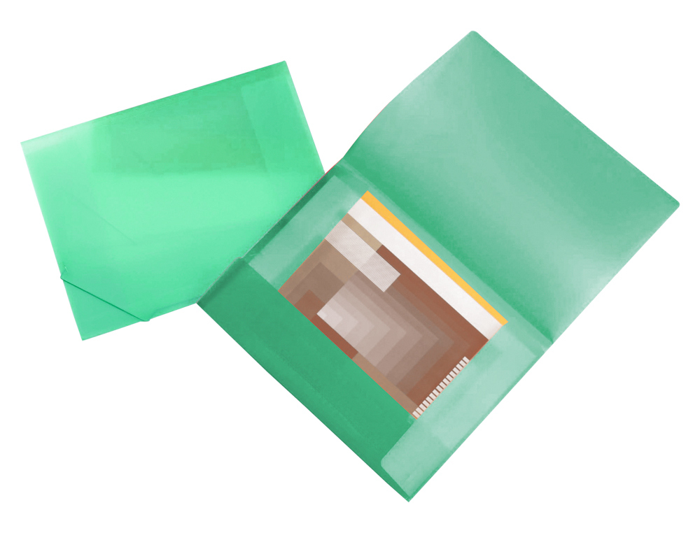 CARPETA LIDERPAPEL PORTADOCUMENTOS 44803 SOLAPAS POLIPROPILENO DIN A3 VERDE TRANSLUCIDO LOMO FLEXIBLE