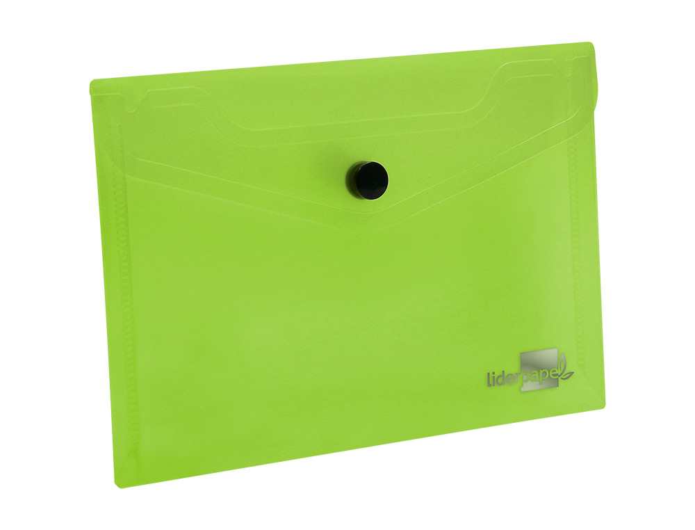 CARPETA LIDERPAPEL DOSSIER BROCHE 44233 POLIPROPILENO DIN A6 VERDE TRANSLUCIDO